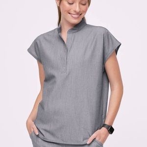 Figs Rafaela Oversized Scrub Top - DARK SPACE GREY